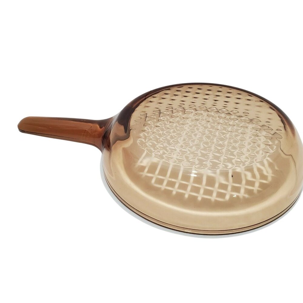 Pyrex Visions Amber Skillet 7" France CorningWare cookware brown retro kitchen - Picture 3 of 8